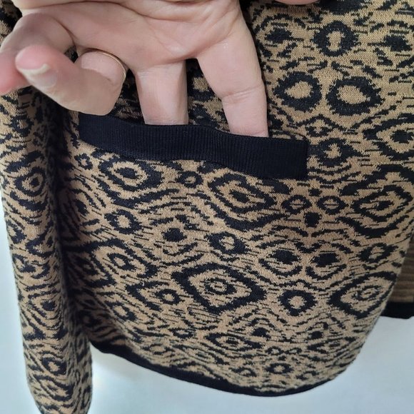 Colour Works Sweater Womens M Snap Closure Long Sleeve Diamond‎ Print Cardigan - Picture 3 of 12